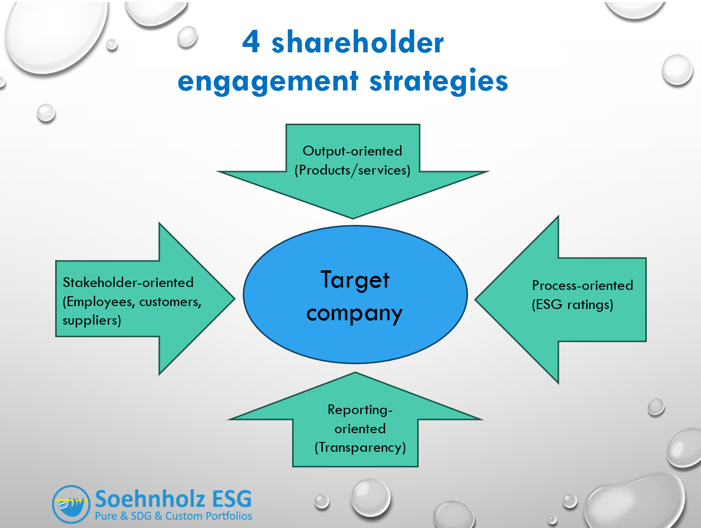 Shareholder engagement strategies illustration shows 4 such strategies