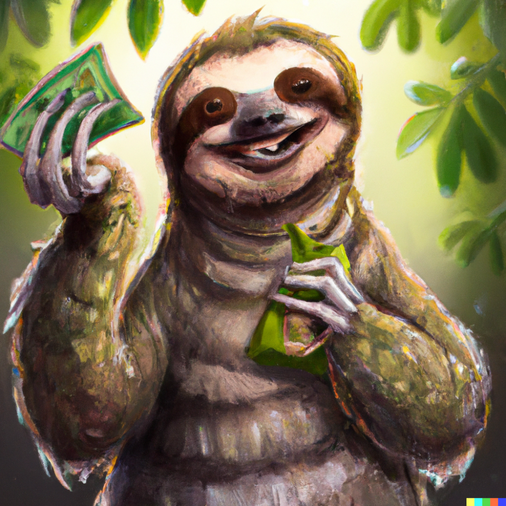 Digital Art Sloth created with Dall-E