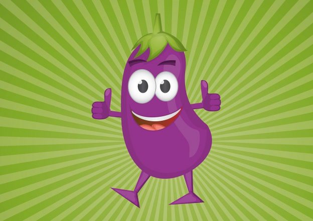 Nutrition changes: Picture shows aubergine caricature by nneem from Pixabay