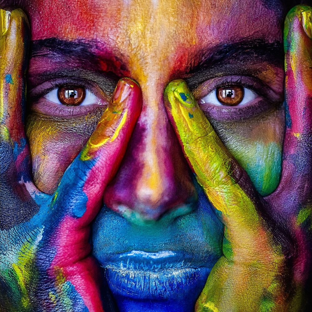 Direct Indexing (ESG) shows Pixabay picture of colorful face from Alexandr Ivanov
