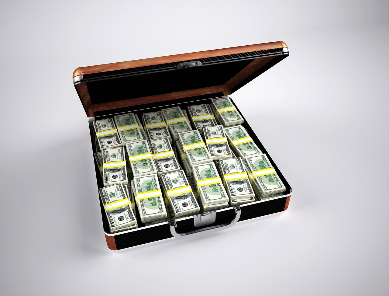 ESG bonus Picture by Pixabay shows suitcase full of dollar bills