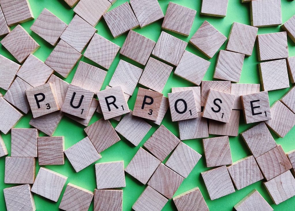 Purpose scrabble word by wokandapix from pixabay